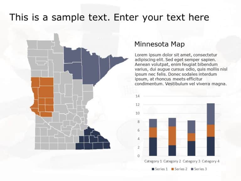 Minnesota Map 1 PowerPoint Template