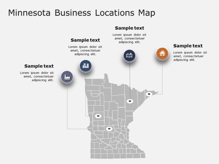 Minnesota Map 2 PowerPoint Template