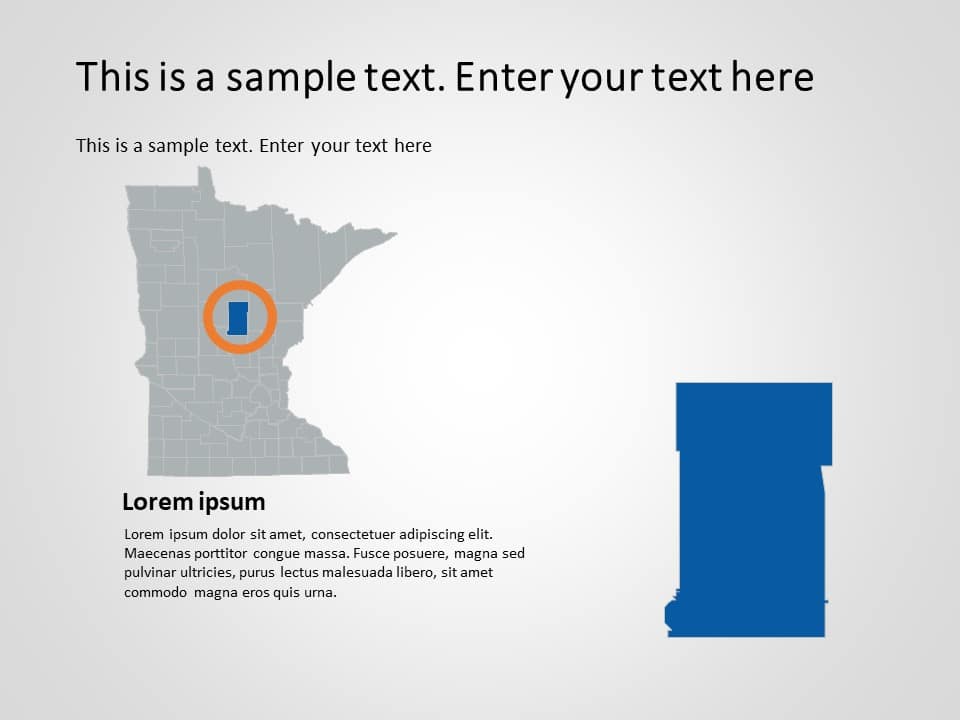 Minnesota Map 3 PowerPoint Template