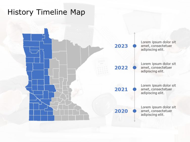 Minnesota Map 5 PowerPoint Template