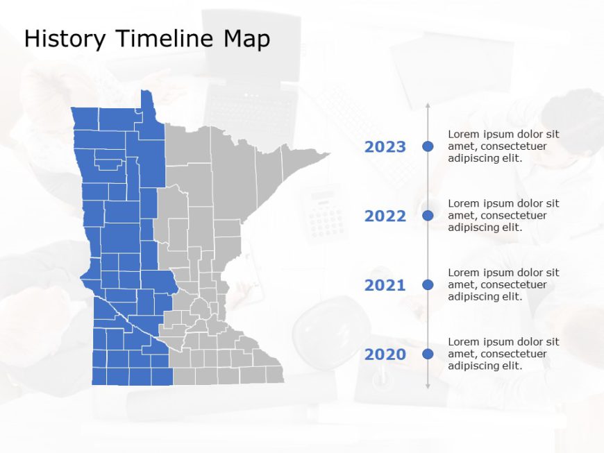 Minnesota Map 5 PowerPoint Template