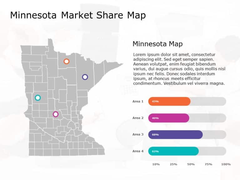 Minnesota Map 6 PowerPoint Template