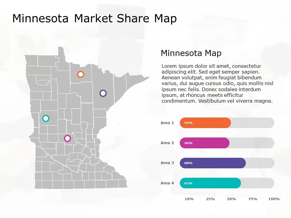 Minnesota Map 6 PowerPoint Template & Google Slides Theme