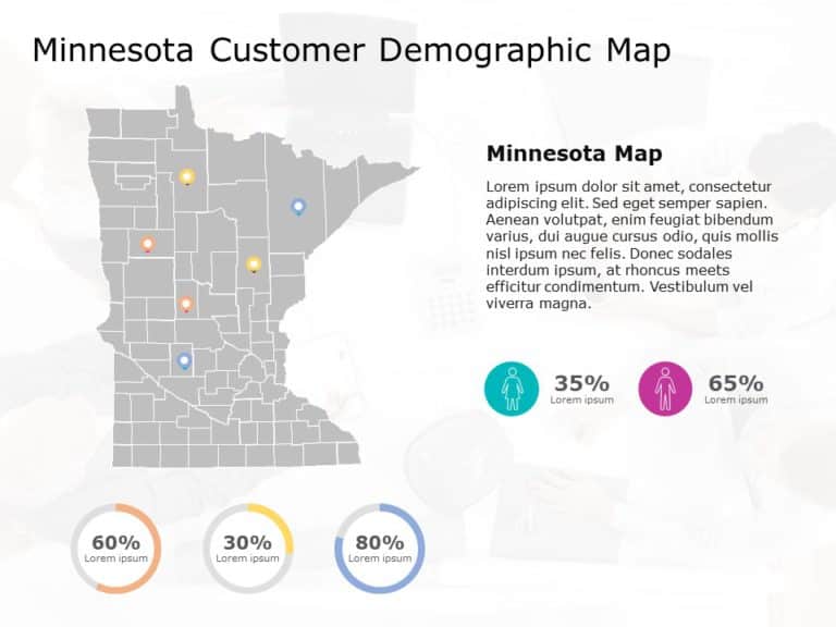 Minnesota Map 8 PowerPoint Template & Google Slides Theme