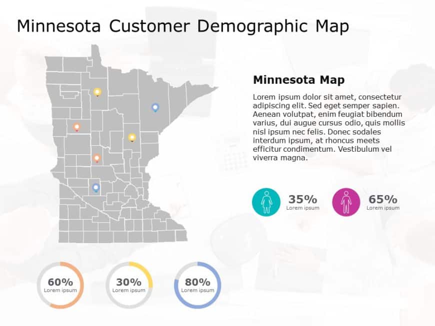 Minnesota Map 8 PowerPoint Template