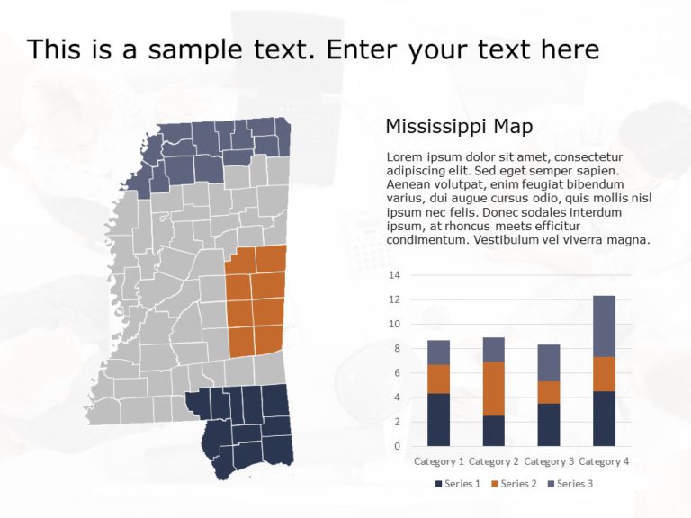 Mississippi Map 1 PowerPoint Template