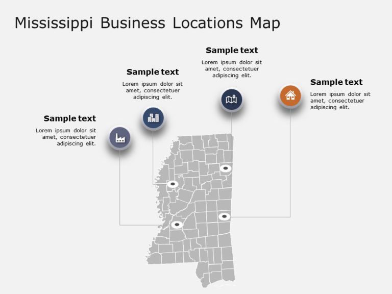 Mississippi Map 2 PowerPointTemplate & Google Slides Theme