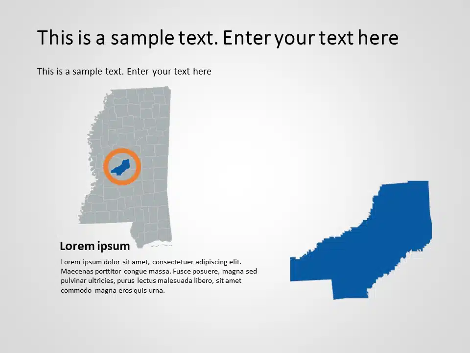 Mississippi Map 3 PowerPoint Template & Google Slides Theme
