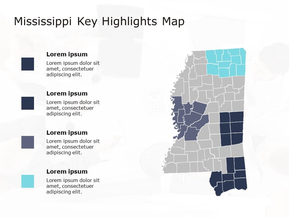 Mississippi Map 4 PowerPoint Template & Google Slides Theme