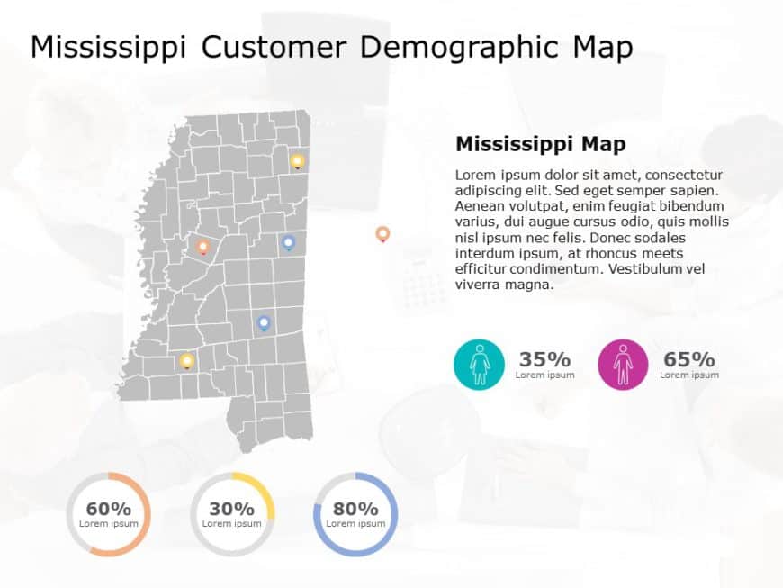 Mississippi Map 6 PowerPoint Template