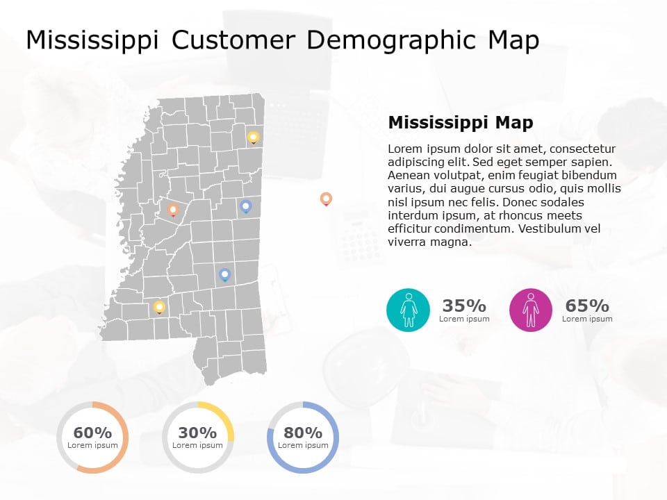 Mississippi Map 6 PowerPoint Template