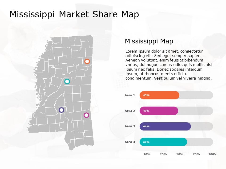 Mississippi Map 7 PowerPoint Template