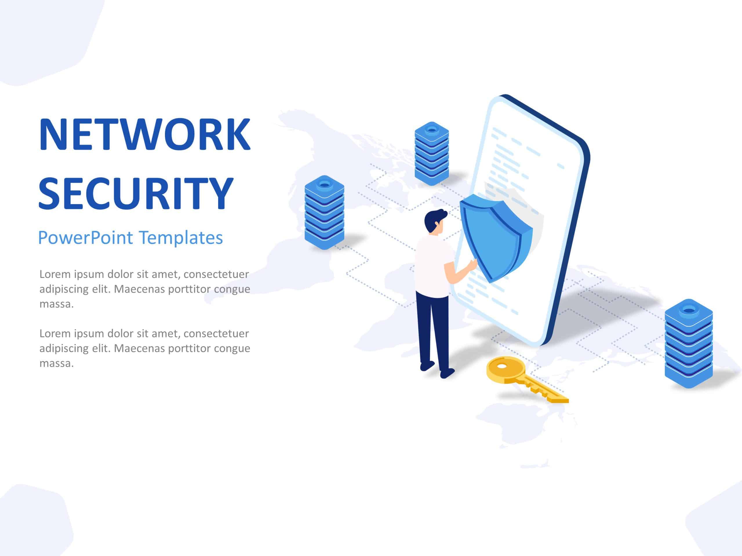 Network Security Isometric PowerPoint Template