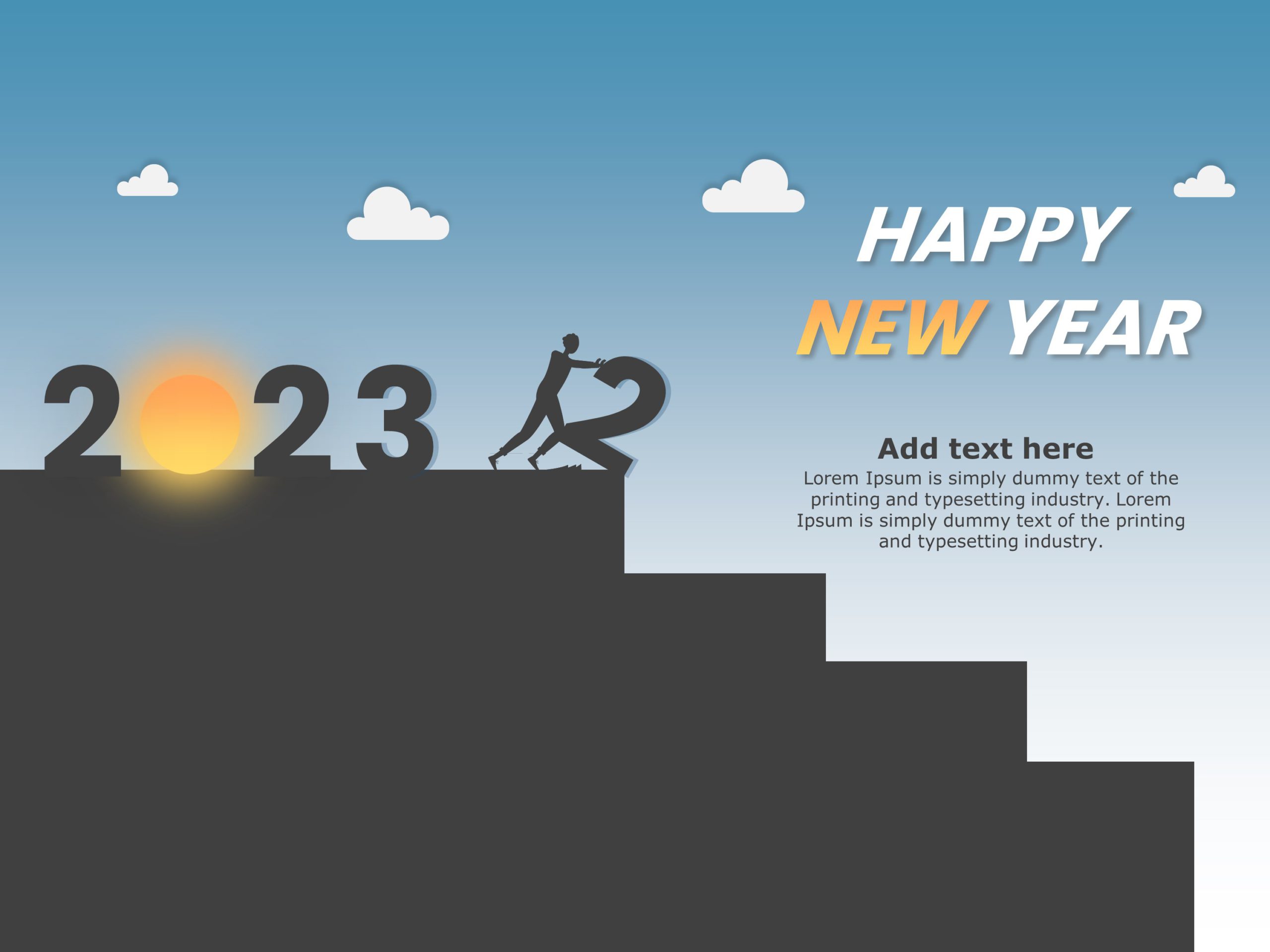 New Year Wishes 2023 PowerPoint Template & Google Slides Theme