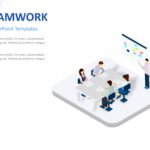 Teamwork Isometric PowerPoint Template & Google Slides Theme