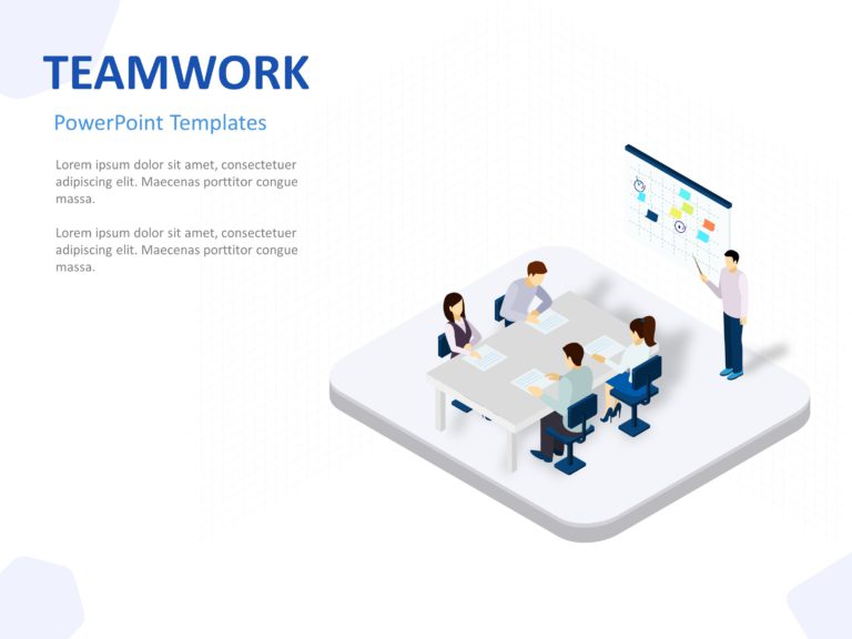 Teamwork Isometric PPT Template & Google Slides Theme