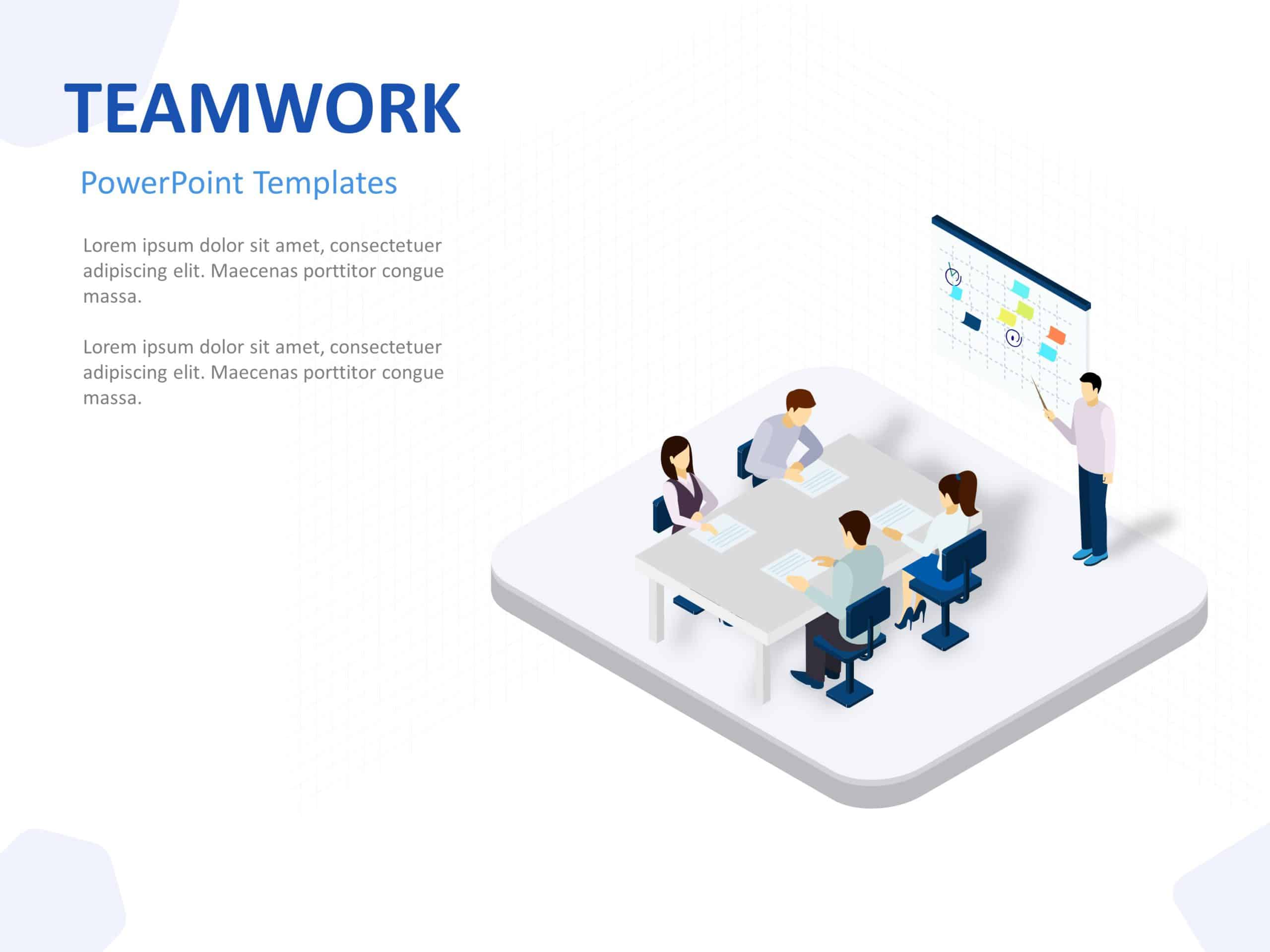 Teamwork Isometric PowerPoint Template