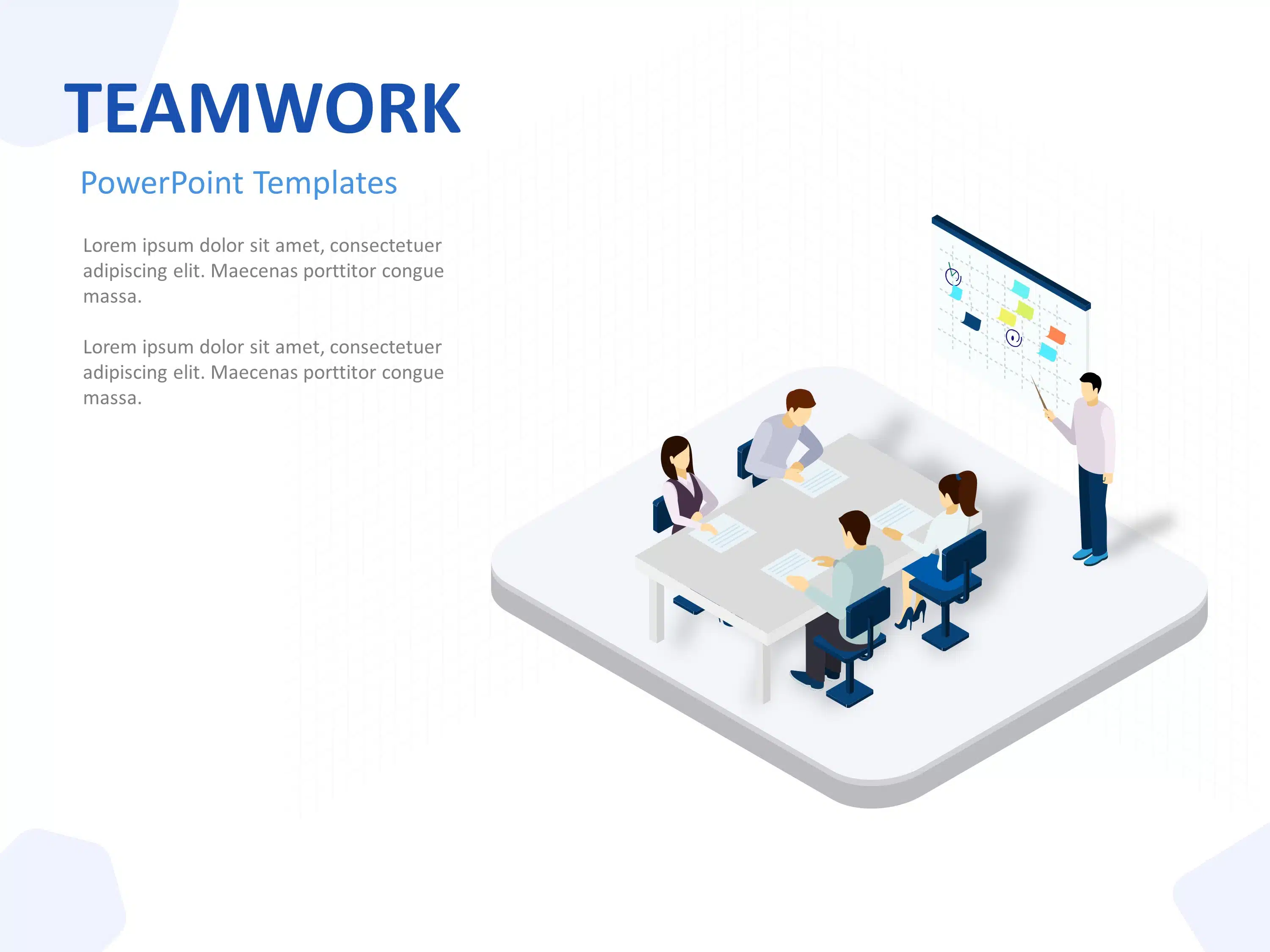 Teamwork Isometric PowerPoint Template & Google Slides Theme