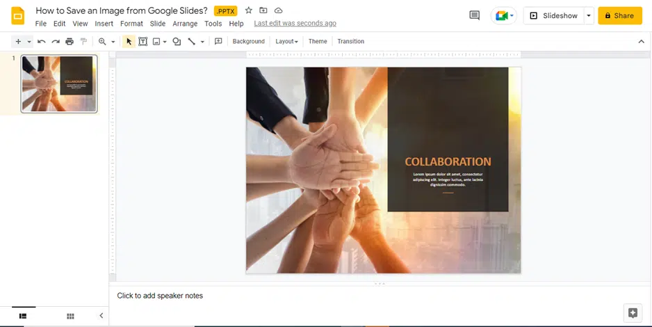 How to Save a Slide as an Image on Google Slides
