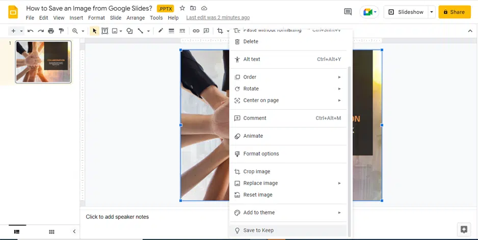 How to Save a Slide as an Image on Google Slides