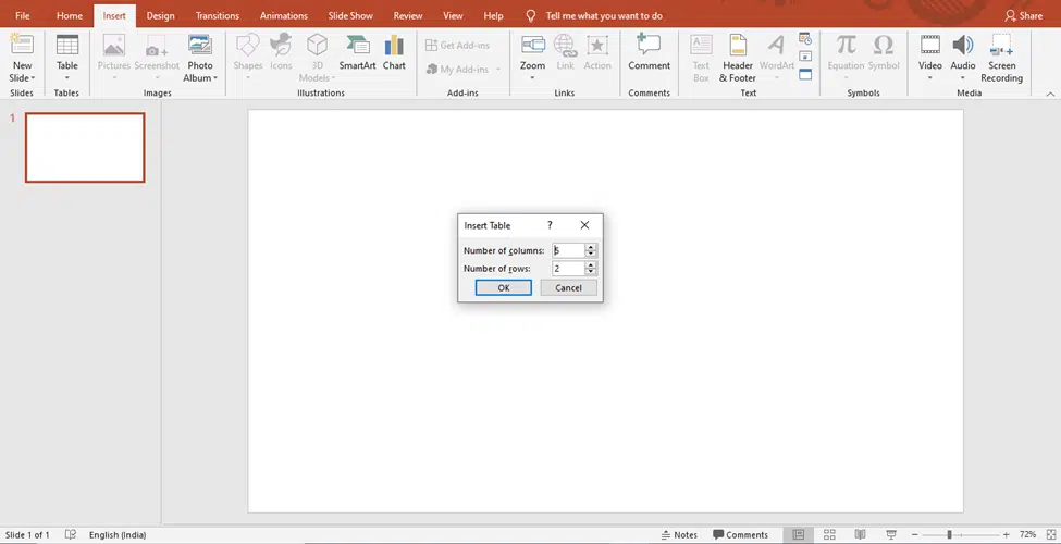 how to make table in PowerPoint