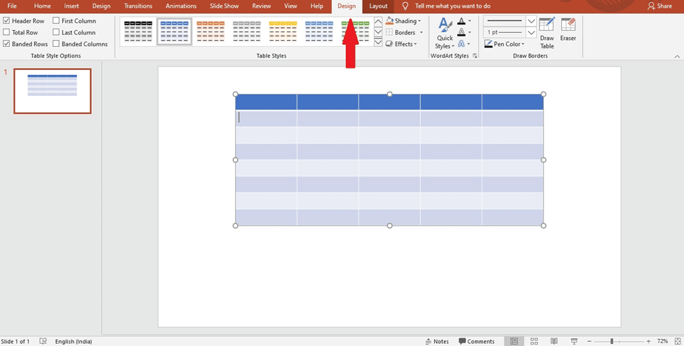 how to make table in PowerPoint