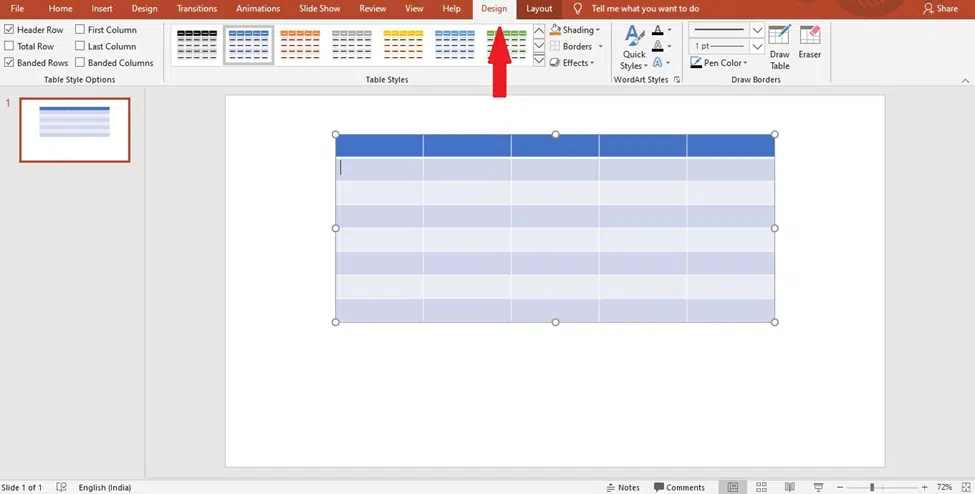 how to make table in PowerPoint