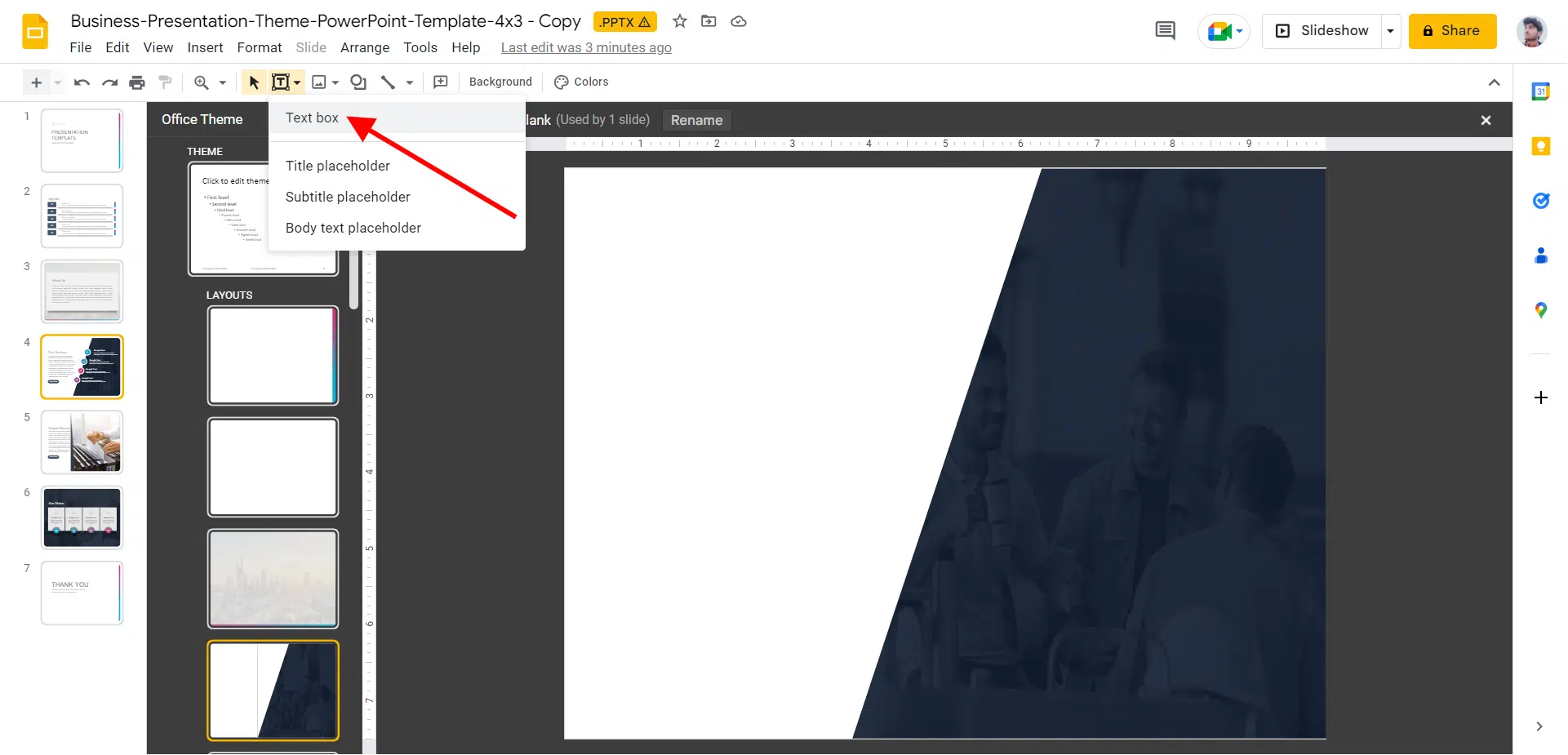 how to edit header and footer in google slides
