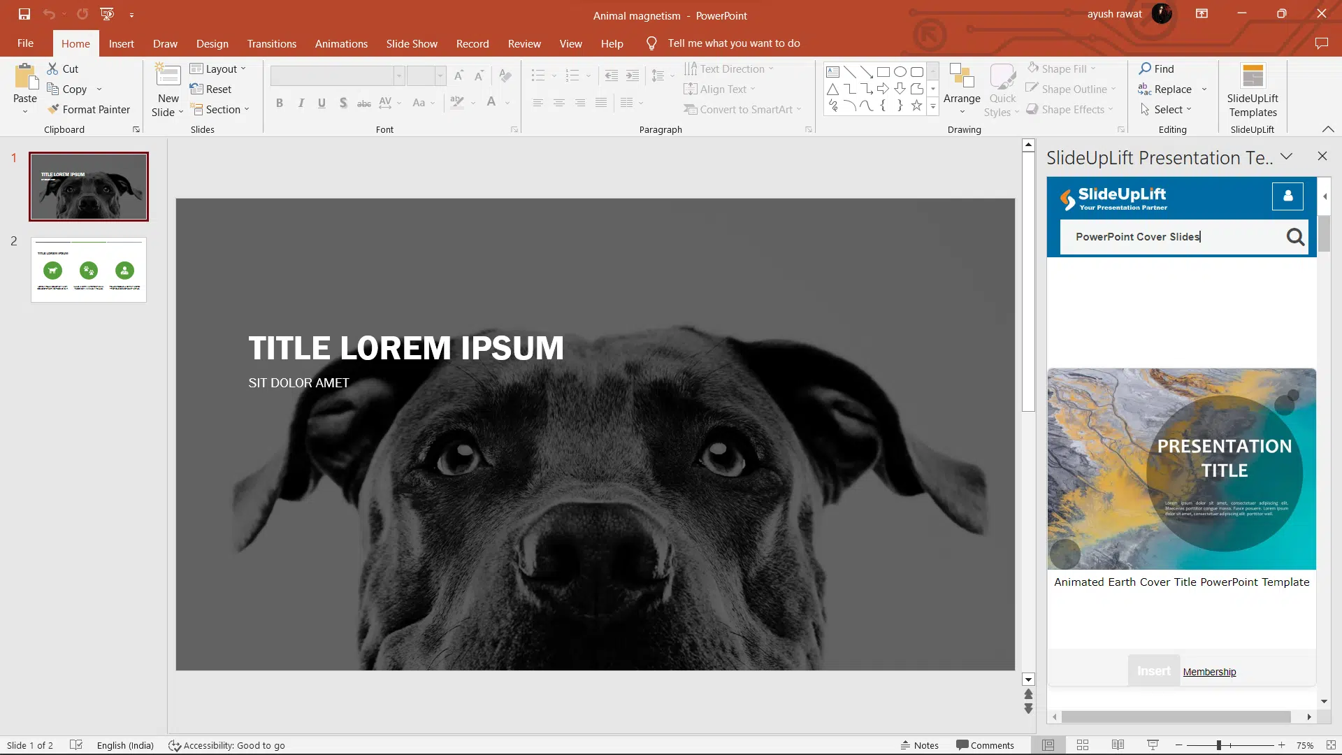 first slide in powerpoint presentation