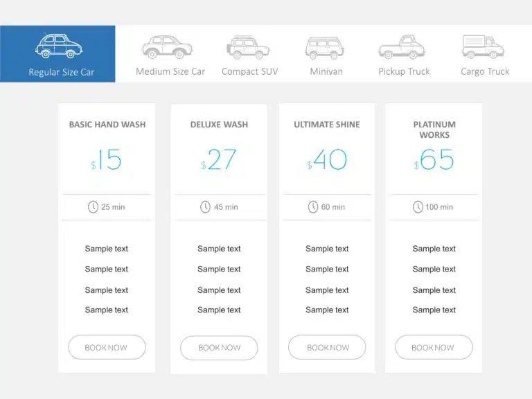 Car Wash Pricing PowerPoint Template & Google Slides Theme