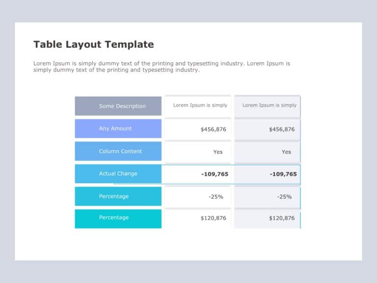 Finance Table PowerPoint Template & Google Slides Theme
