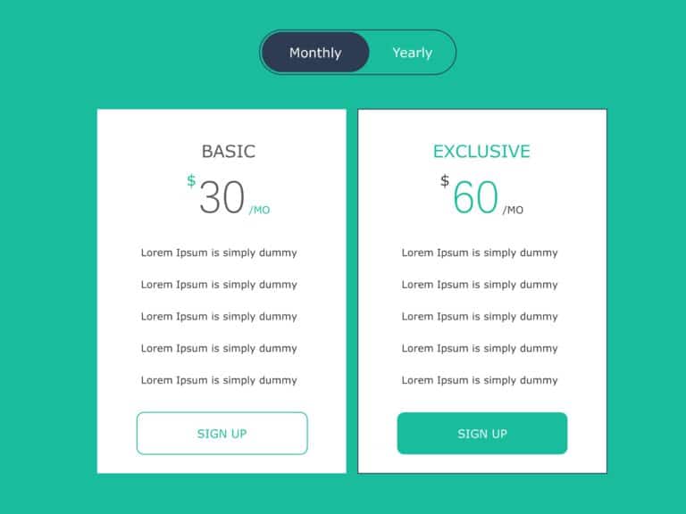 Green Pricing PowerPoint Template & Google Slides Theme