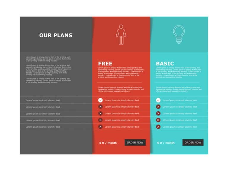 Infographic Pricing PowerPoint Table & Google Slides Theme