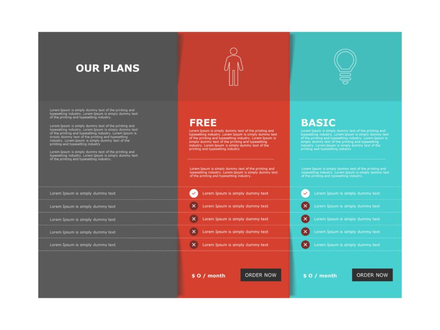 Infographic Pricing PowerPoint Table