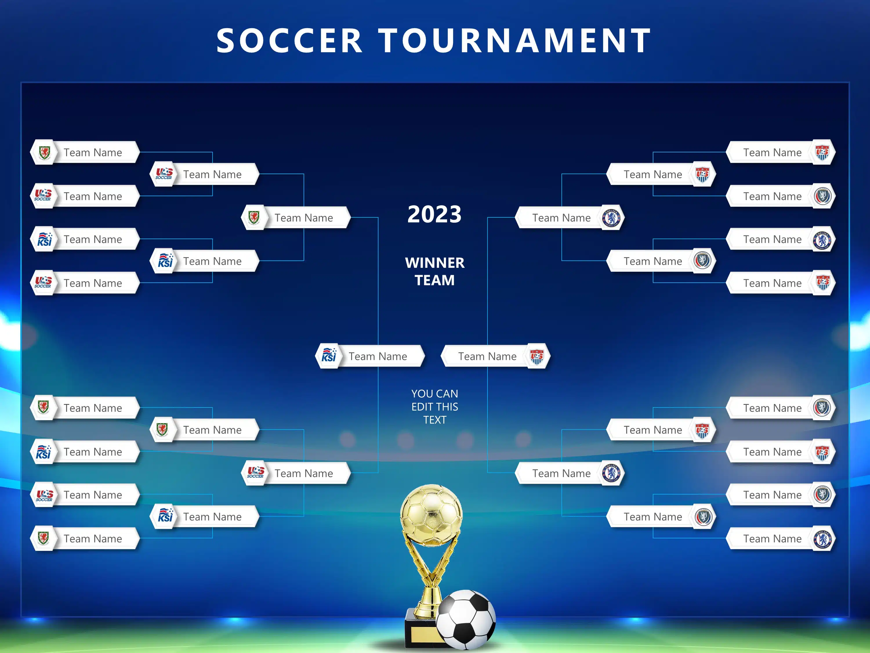 Soccer Tournament Bracket Template for PowerPoint