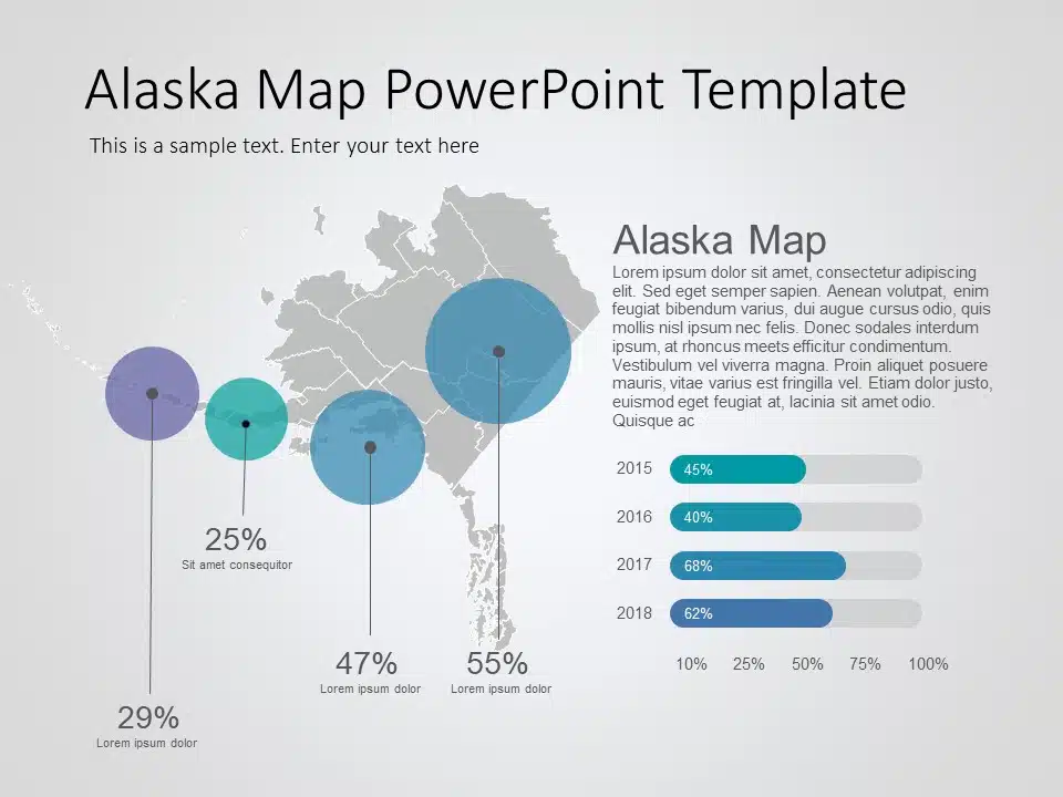 Alaska Map 8 PowerPoint Template & Google Slides Theme