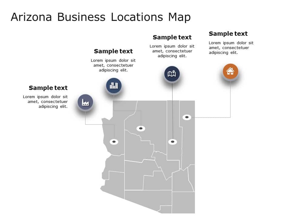 Arizona Map 2 PowerPoint Template