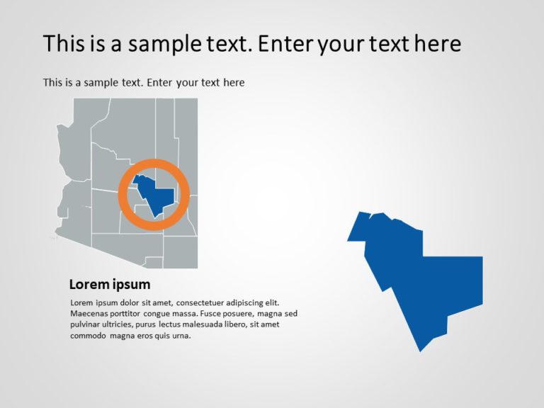 Arizona Map 3 PowerPoint Template