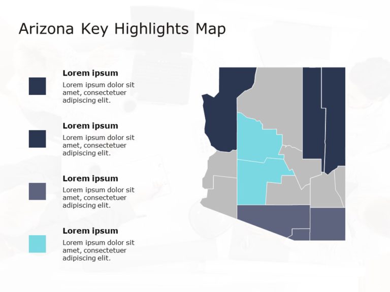 Arizona Map 4 PowerPoint Template & Google Slides Theme