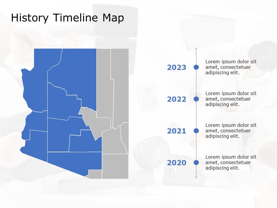 Arizona Map 5 PowerPoint Template