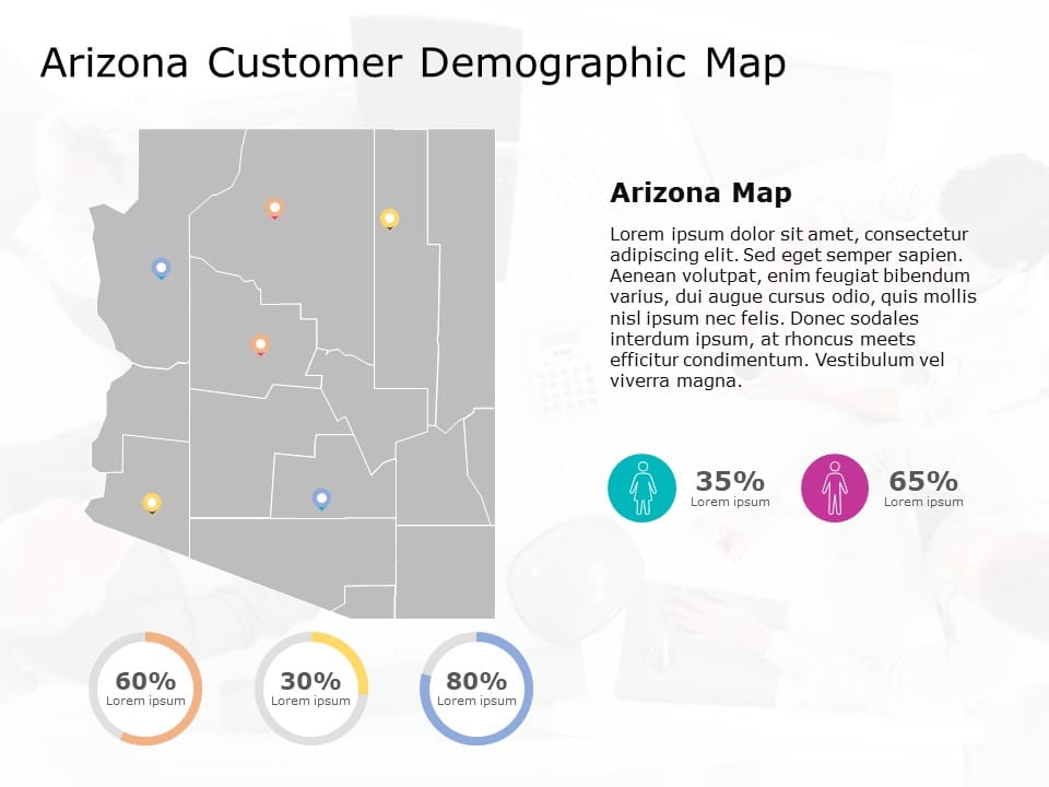 Arizona Map 6 PowerPoint Template