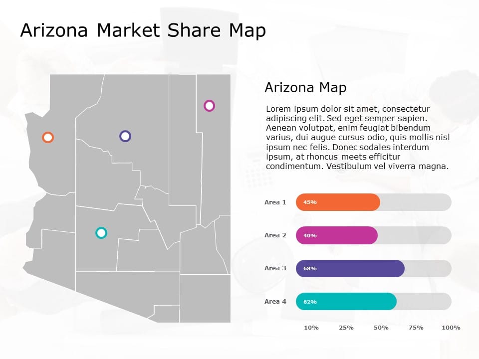 Arizona Map 7 PowerPoint Template & Google Slides Theme