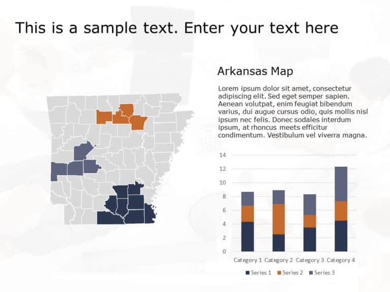Arkansas Map 1 PowerPoint Template