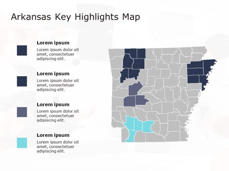 Arkansas Map 4 PowerPoint Template