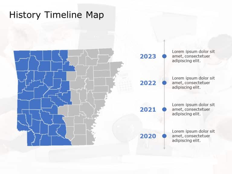 Arkansas Map 5 PowerPoint Template