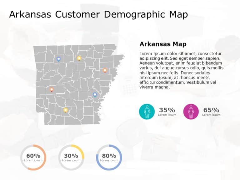 Arkansas Map 6 PowerPoint Template & Google Slides Theme