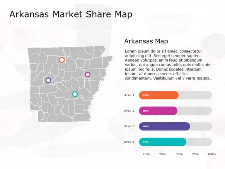 Arkansas Map 7 PowerPoint Template