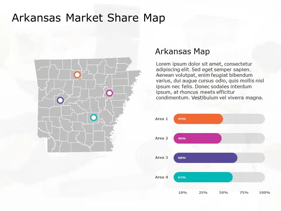 Arkansas Map 7 PowerPoint Template & Google Slides Theme