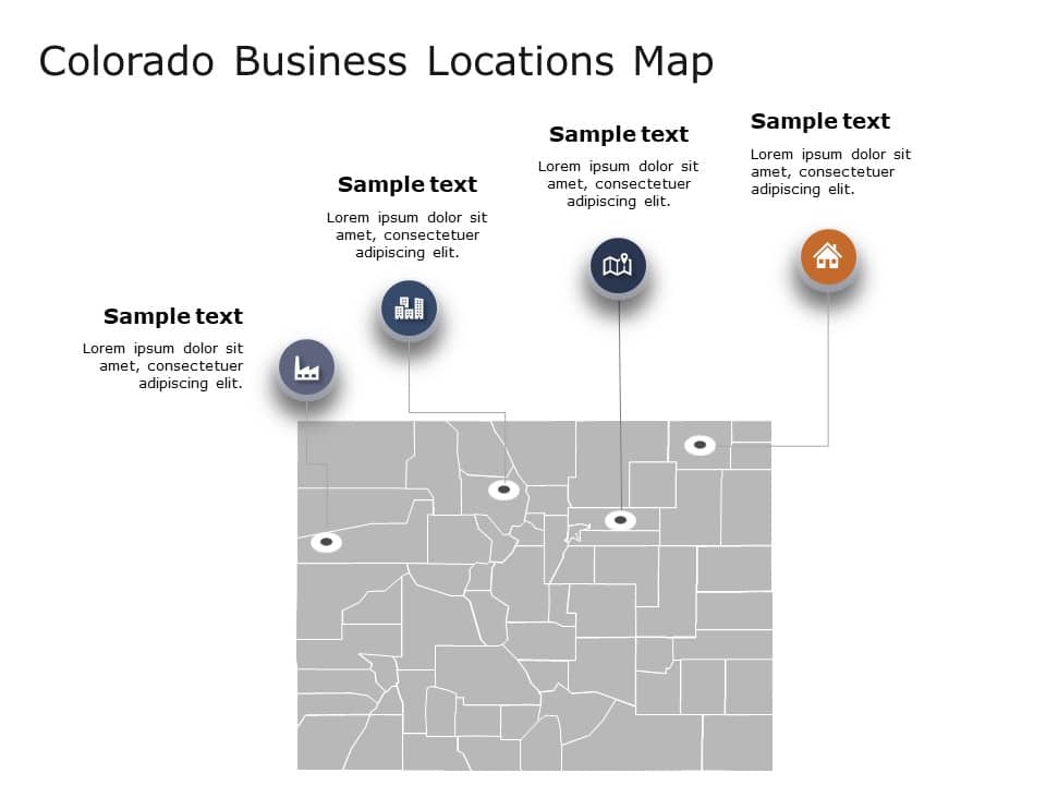 Colorado Map 2 PowerPoint Template