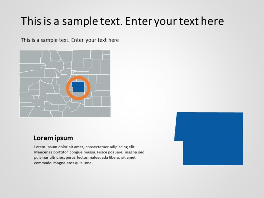Colorado Map 3 PowerPoint Template